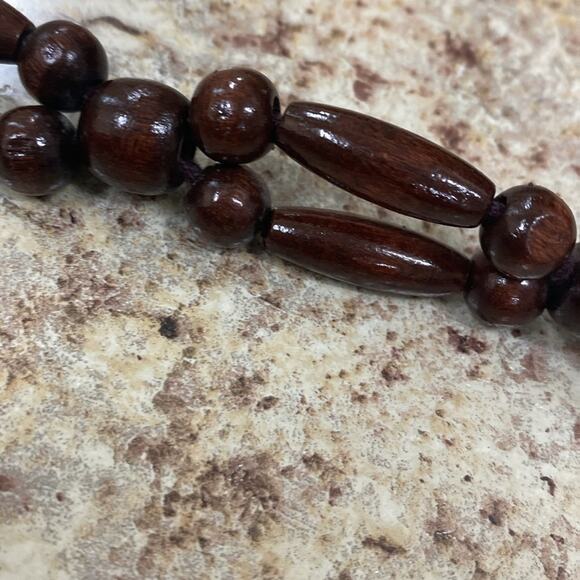 Vintage NWT women’s one size wooden beaded tie belt - Picture 4 of 5